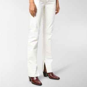 GANNI slim straight leg split hem jeans